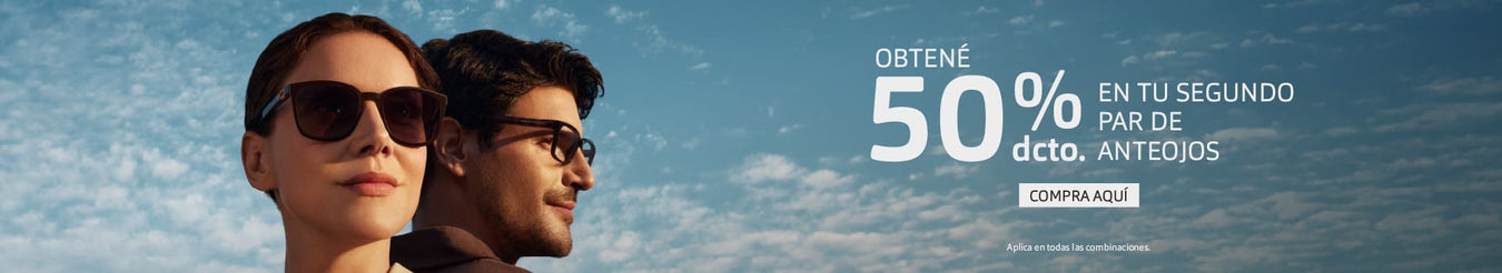 Lentes de sol y armazones: 50% OFF en el segundo par